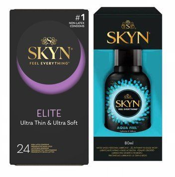 Набір : SKYN Elite 24 шт та Лубрикант SKYN AQUA FEEL 80 мл SK133 фото