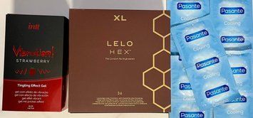 Набор 46 шт LELO HEX Respect XL &ndash; Pasante Cooling + Жидкий вибратор Intt Vibration Strawberry (15 мл) SOS1525 фото