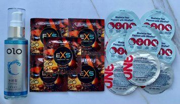 Набор EXS Crazy Cola 5 шт+ONE UltraFeel 5 шт+Лубрикант охлаждающий OLO 60 мл SOS3535 фото