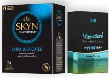SKYN Extra Lube 24 шт + Intt Vibration Gin Tonic (15 мл) SOS7040 фото