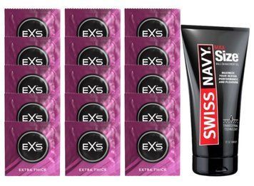 Комплект EXS Extra Thick 15 шт + Swiss Navy Max Size Gel - 150 мл SOS14741 фото