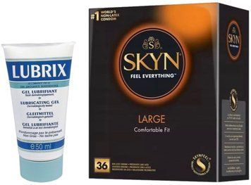 Набор из Лубрикант на водной основе Lubrix (50 мл) + SKYN Large, 36 шт SOS8777 фото