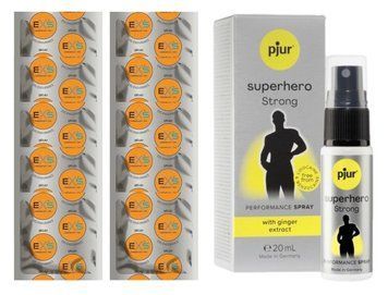 Комплект: EXS Delay 10 шт + Пролонгатор pjur Superhero Strong Spray 20 мл SOS11008 фото