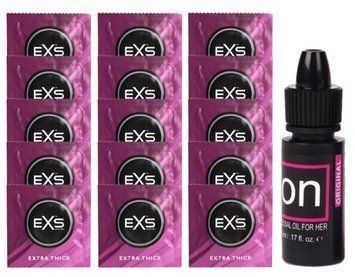 Комплект EXS Extra Thick 15 шт + Sensuva ON Arousal Oil for Her Original, 5 мл SOS14691 фото