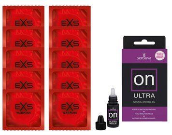 Комплект EXS Warming 10 шт + Sensuva ON Arousal Oil for Her Ultra 5 мл SOS14311 фото