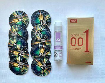 Набор з 20 шт : OLO Gold 0,01 10 шт , ONE Vanish 10 шт та Лубрикант System JO AGAPE &mdash; ORIGINAL (30 мл) SOS1021 фото