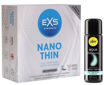 Набір EXS NANO Thin (48 шт) + pjur Aqua Panthenol 30 мл SOS13543 фото