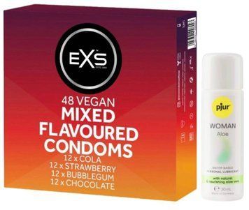 Набор EXS Mixed Flavoured (48 шт) + pjur Woman Aloe 30 мл SOS13443 фото