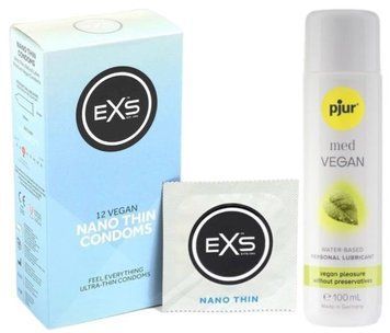 Набор EXS NANO Thin (12 шт) + pjur MED Vegan Glide 100 мл SOS13493 фото