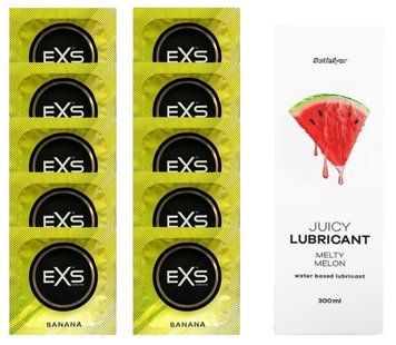 Набор: EXS Banana 10 шт. + Лубрикант Satisfyer Melty Melon 300 мл SOS11349 фото