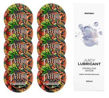 Комплект ONE Tattoo Touch 10 шт. + Лубрикант Satisfyer Juicy Lubricant Sparkling Water (300 мл) SOS12189 фото