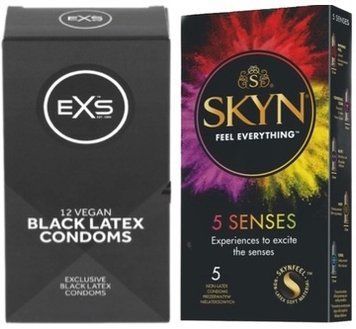 Набор з SKYN 5 Senses + EXS Black Latex 12 шт SOS7819 фото