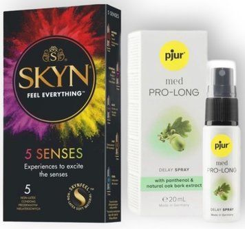 Набір з SKYN 5 Senses + Пролонгатор pjur MED Prolong Spray 20 мл SOS8837 фото