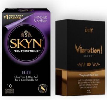 SKYN Elite 10 шт + Intt Vibration Coffee (15 мл) SOS6906 фото
