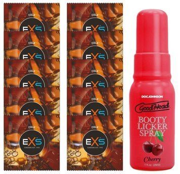 EXS CRAZY COLA 10 шт + Doc Johnson Booty Licker Spray &ndash; Cherry (29 мл) SOS14085 фото