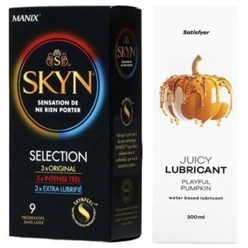 Комплект Лубрикант Satisfyer Juicy Playful Pumpkin 300 мл + SKYN Selection 9 шт SOS12859 фото