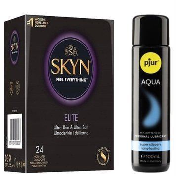 Комплект SKYN Elite 24 шт + pjur Aqua 100 мл SOS13293 фото