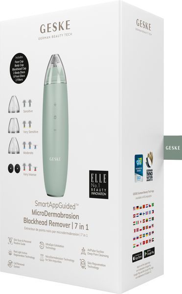 Микродермабразионное устройство для удаления черных точек GESKE MicroDermabrasion Blackhead Remover 7в1 green HB0568 фото