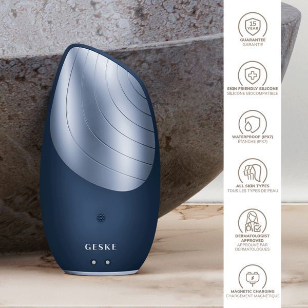 Электронная звуковая термо щетка для лица GESKE Sonic Thermo Facial Brush 6в1 midnight HB0078 фото