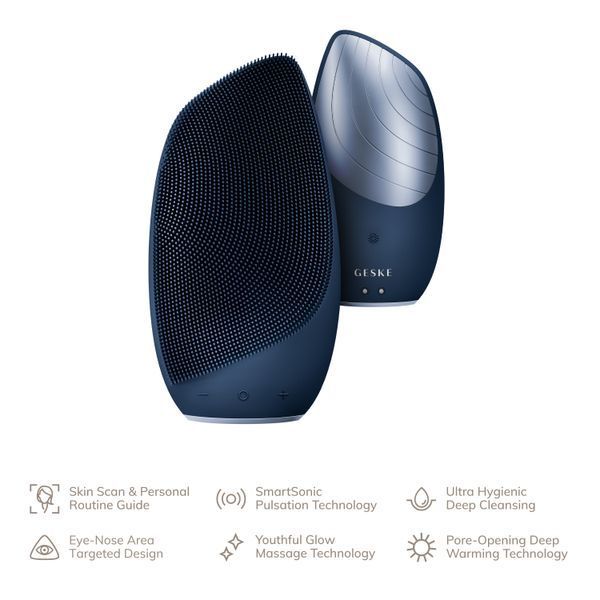 Электронная звуковая термо щетка для лица GESKE Sonic Thermo Facial Brush 6в1 midnight HB0078 фото
