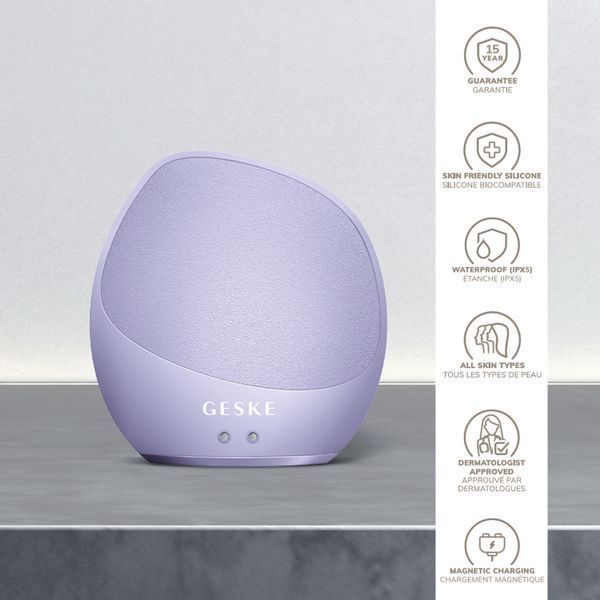 Ультразвуковая щетка для тела и интенсивный пилинг GESKE Sonic Body Brush&Intensive Exfoliator 7в1 purple HB0358 фото
