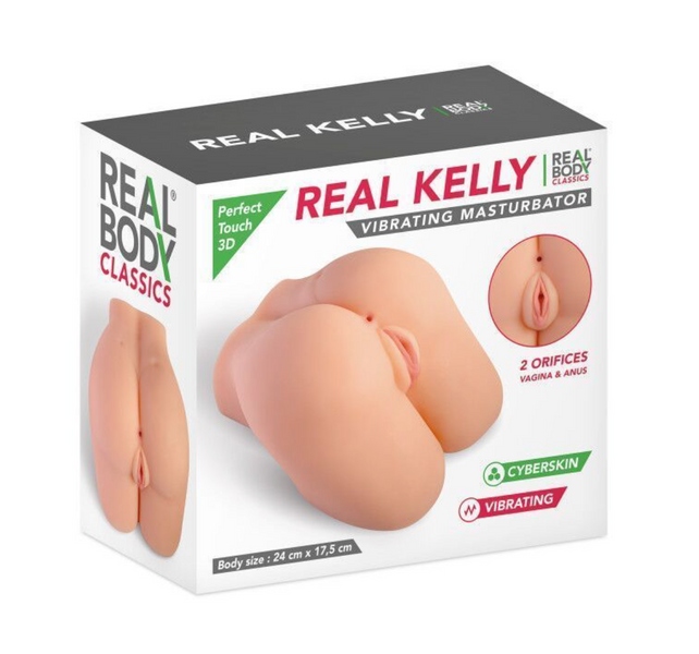 Мастурбатор-полуторс с вибрацией Real Body Real Kelly, вагина и анус, 24х17,5 см SO9950 фото