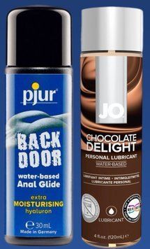 Набор лубрикантов pjur backdoor Comfort water glide 30 мл + System JO Chocolate Delight (120 мл) LB417 фото