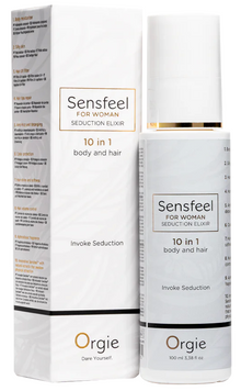 Еліксир для тіла та волосся 10 в 1 з бустером феромонів Orgie Sensfeel Seduction Elixir 10 in 1 for Woman, 100 мл SX1542 фото