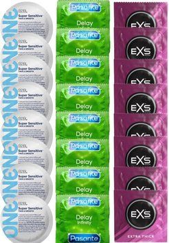 Набор 24 шт ONE Super Sensitive + Delay Infinity + EXS Extra Thick SOS7391 фото