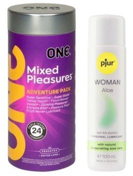 Комплект ONE Mixed Pleasures 24 шт + Pjur Woman Aloe 100 мл SOS12995 фото
