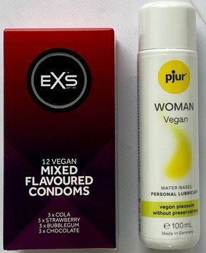 Набор EXS Mixed Flavoured 12 шт. + Лубрикант pjur Woman Vegan, 100 мл SOS3237 фото