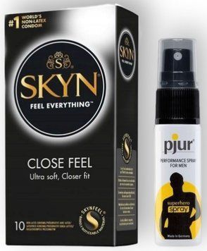 Набір з SKYN Close Feel (10 шт) + Пролонгатор pjur Superhero Spray (20 мл)  SOS8921 фото
