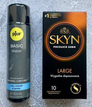 Набор Skyn ​​Large 10 шт. - Лубрикант pjur Basic waterbased 100 мл SOS2623 фото