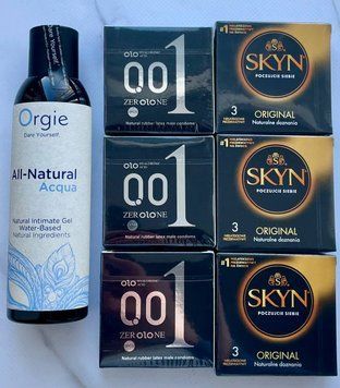 Набор OLO Feeling Ultrathin 001 + Skyn ​​Original 18 штук + Лубрикант ALL-NATURAL Acqua 150 мл Orgie SOS3778 фото