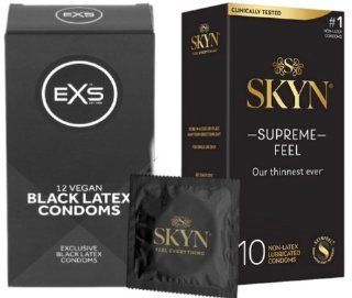Набор с SKYN Supreme Feel (10 штук) + EXS Black Latex 12 шт SOS8019 фото