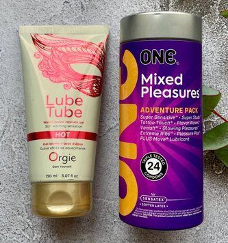 Комплект ONE Mixed Pleasures (24 шт) + Лубрикант LUBE TUBE HOT, 150 мл ORGIE SOS2376 фото