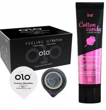 Комплект: Лубрикант Intt Cotton Candy (100мл) + 10 шт. OLO Feeling Ultrathin SOS11249 фото