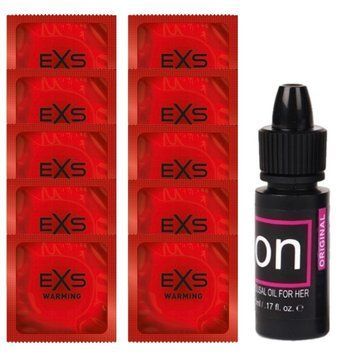 Комплект EXS Warming 10 шт + Sensuva ON Arousal Oil for Her Original 5 мл  SOS14312 фото