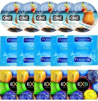 Набір 15 шт ONE Island Punch + Pasante Cooling + EXS BUBBLEGUM SOS7142 фото