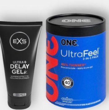 ONE Ultra Feel 40 шт - Пролонгатор EXS Delay Gel Ultra+ 100ml SOS6093 фото