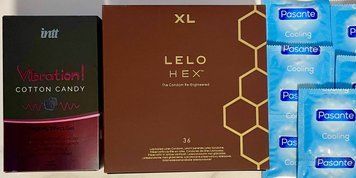 Набор 46 шт LELO HEX Respect XL &ndash; Pasante Cooling + Жидкий вибратор Intt Vibration Cotton Candy (15 мл) SOS1526 фото