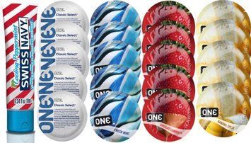 Набор из SwissNavy CoolingPeppermint 10мл + ONE Classic + ONE Mint + ONEChocolateStrawberry + ONEBanana SOS8660 фото
