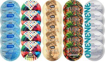 Набор с 25 шт One Oasis Silk + ONE Ribs + ONE Vanish + ONE Tattoo + ONE Pleasure Plus SOS8346 фото