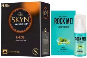 Набор из SKYN Large (36 шт) + стимулятор ROCK ME! Mint Flavor (20 мл) от Nuei SOS9942 фото