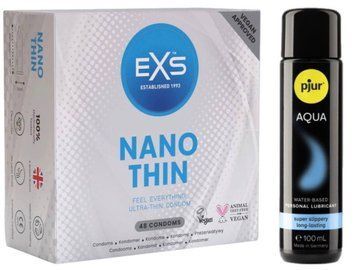 Набір EXS NANO Thin (48 шт) + pjur Aqua 100 мл SOS13544 фото