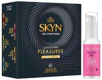 Набір з SKYN Pleasures (42 шт) + гель-стимулятор Loveline Orgasm Gel (50 мл)  SOS10038 фото
