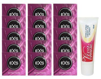 Комплект EXS Extra Thick 15 шт + Swiss Navy Viva Cream SOS14692 фото