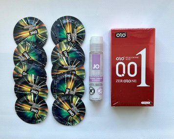 Набор з 20 шт : OLO Red 0,01 10 шт , ONE Vanish 10 шт та Лубрикант System JO AGAPE &mdash; ORIGINAL (30 мл) SOS1022 фото