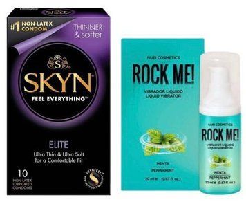 Набор из SKYN Elite (10 шт) + жидкий вибратор ROCK ME! Mint Flavor (20 мл) от Nuei SOS9742 фото