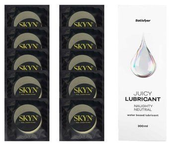 Комплект SKYN Pina Colada 10 шт. + Лубрикант Satisfyer Juicy Lubricant Naughty Neutral 300 мл SOS12542 фото